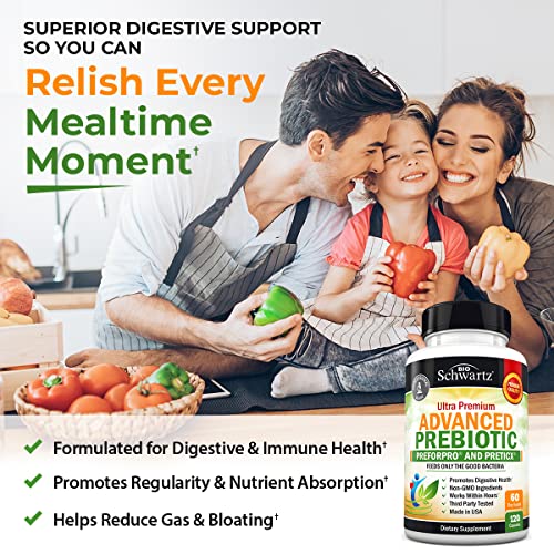 Prebiotics for Advanced Gut Health - Immune System Support & Dietary Fiber BioSchwartz Au supplements