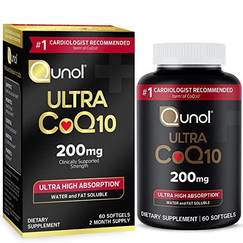 Qunol CoQ10 200mg Softgels, Ultra CoQ10 - Ultra High Absorption Coenzyme Q10 Supplem Qunol Au supplements