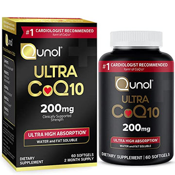 Qunol CoQ10 200mg Softgels, Ultra CoQ10 - Ultra High Absorption Coenzyme Q10 Supplem Qunol Au supplements