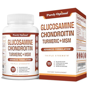 Purely Optimal Premium Glucosamine Chondroitin MSM Supplement Tablets w/Turmeric Purely Optimal Au supplements