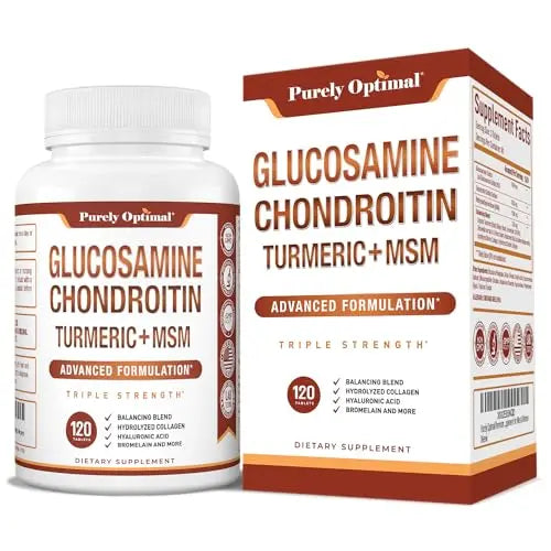 Purely Optimal Premium Glucosamine Chondroitin MSM Supplement Tablets w/Turmeric Purely OptimalAU supplements