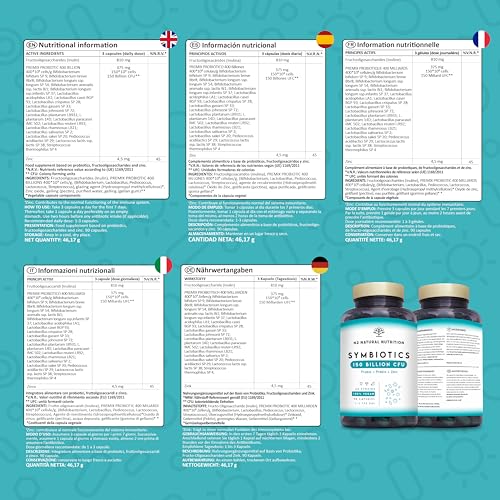 Probiotics 150 Billion CFU - 20 Strains with Prebiotics & Zinc. Highest Concentration N2 Natural Nutrition Au supplements