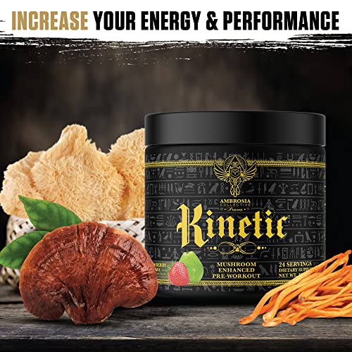 Ambrosia Kinetic Organic Preworkout, Mushroom Enhanced Natural Pre Workout Supplement Ambrosia Au supplements
