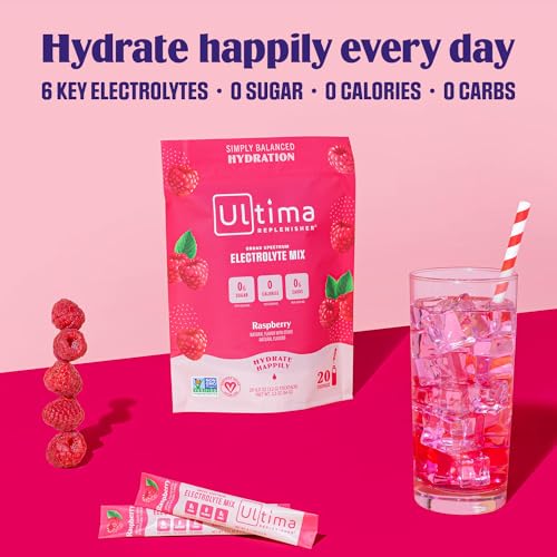 Ultima Replenisher Daily Electrolyte Drink Mix – Raspberry, 20 Stickpacks – Hydration Ultima Replenisher Au supplements