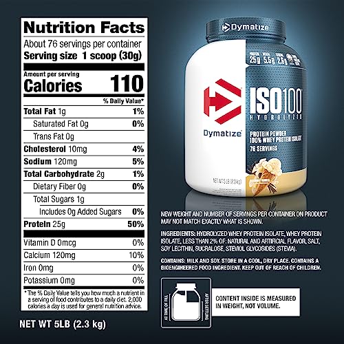 Dymatize ISO 100 Protein Powder with 25g of Hydrolyzed 100% Whey Isolate, Vanilla 5 Dymatize Au supplements