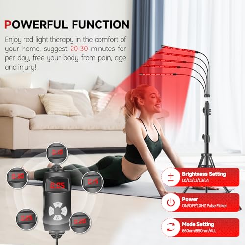 Red Light Therapy Lamp, 150 LEDs Infrared Light Therapy with Adjustable Stand - 660nm Redlight Rikimxin Au supplements