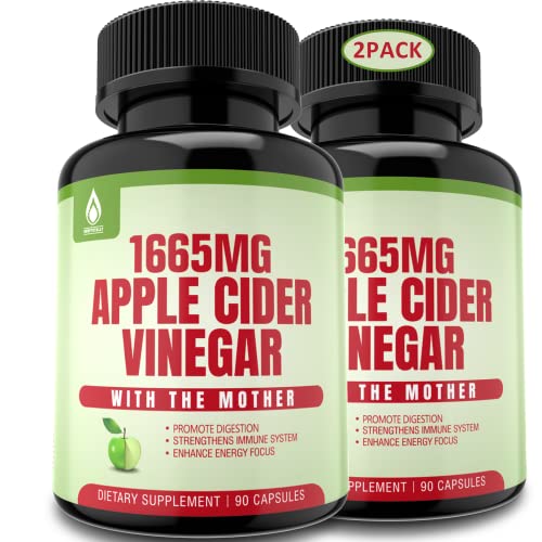Sugar Free Apple Cider Vinegar Capsules with The Mother, New Formula with Milk Thistle EnvyDeal Au supplements