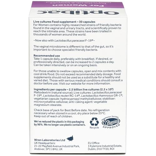 Optibac Probiotics for Women - Vegan Probiotic Supplement, Scientifically Formulated OptiBac Au supplements