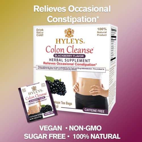 Hyleys Colon Cleanse Tea Blackberry Flavor - 50 Tea Bags (1 Pack) HYLEYS Au supplements