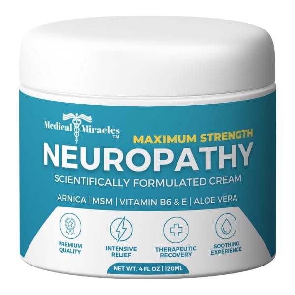 Medical Miracles Neuropathy Cream | Nerve Therapy Max-Potency Relief Cream for Feet, Hands, Legs, and Toes - Enriched with Arnica, Vitamin B6, Aloe Vera, MSM - Crafted for Exceptional Relief 4oz Medical Miracles Au supplements