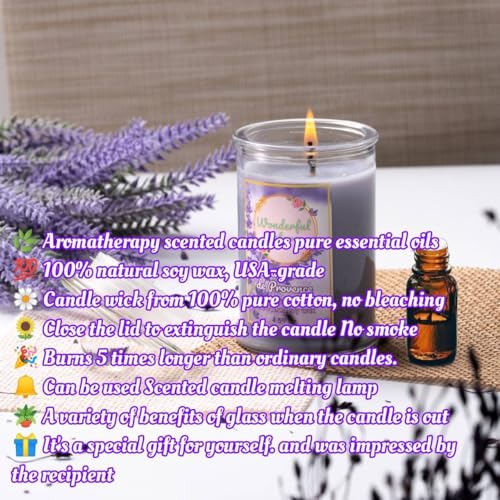 Wonderfulnature Lavender de Provence Pure Essential Oil Scented Candle, Aromatherapy WONDERFUL NATURE Au supplements