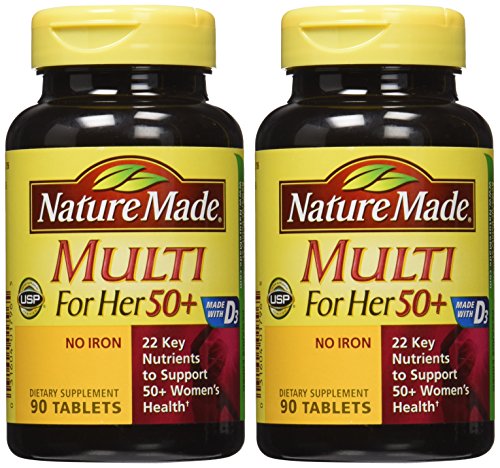 Nature Made Multi For Her 50+ Vitamin & Mineral Tabs, 90 ct (Pack of 2) Packaging May Nature Made Au supplements