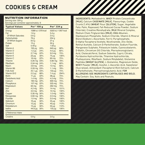 Optimum Nutrition Serious Mass Protein Powder High Calorie Weight Gainer Optimum Nutrition Au supplements