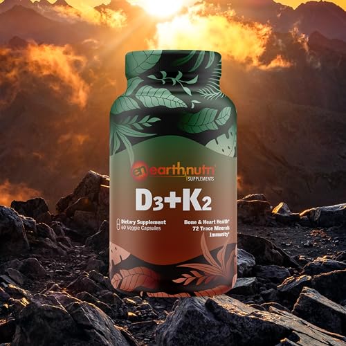 EarthNutri D3 + K2 Bone & Heart Health - 72 Trace Minerals, Vitamin D3 Vitashine, MENA EarthNutri Au supplements