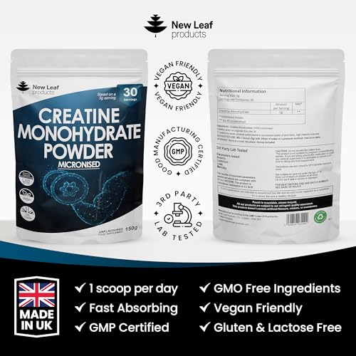 Creatine Monohydrate Powder 100% Pure Micronized Creatine - 150g Increased Absorption NEW LEAF PRODUCTS Au supplements