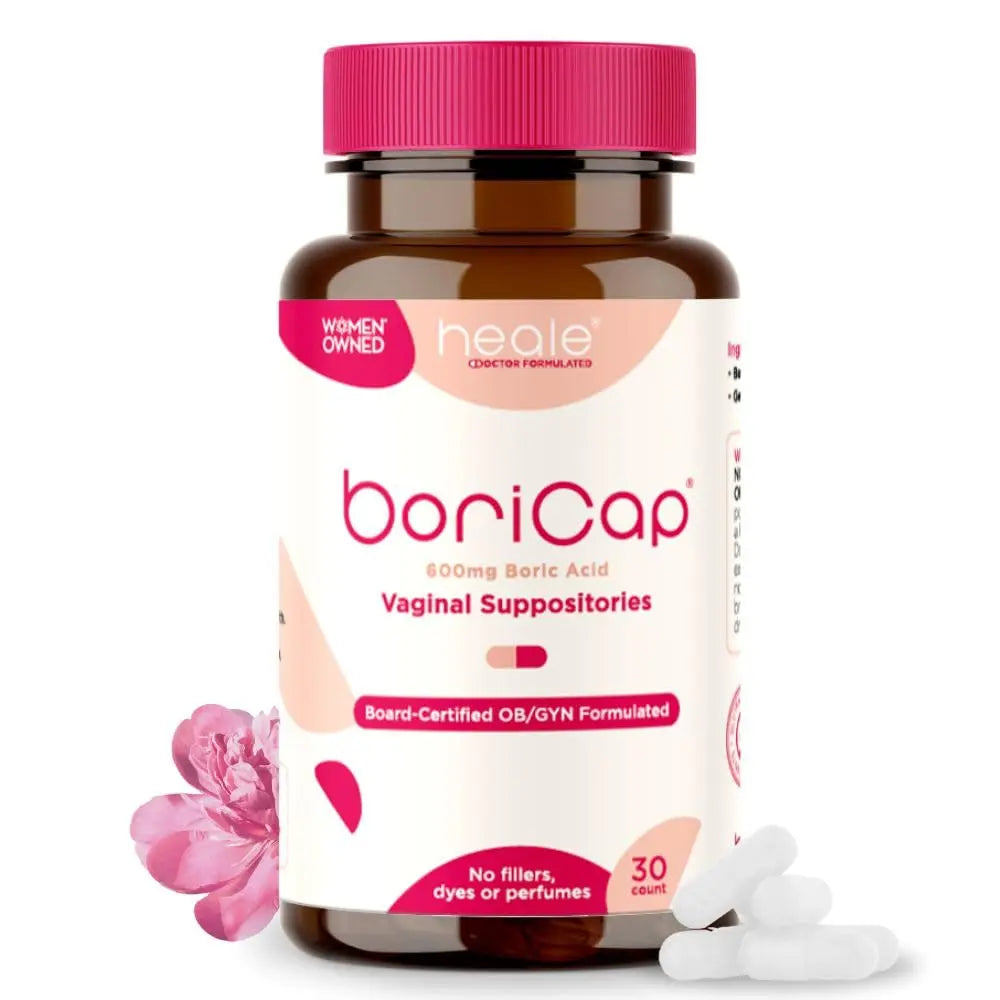 BoriCap - Boric Acid Suppositories for Women - 600 mg - Vaginal Health & Balance, Itch & Odor - Natural Relief - Feminine Care - Feminine Hygiene Products - Made in USA by Heale - 30 Capsules BoriCap Au supplements