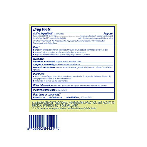 Boiron Nux Vomica 30C Homeopathic Medicine for Hangover Relief, Upset Stomach, Nausea Boiron Au supplements
