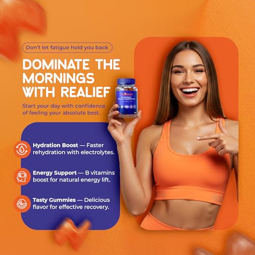 The Realief 60 Count Post Party Gummies – DHM, Milk Thistle & Electrolytes – Wellness Support – Strawberry Flavor – Wake Up Refreshed The Realief Au supplements