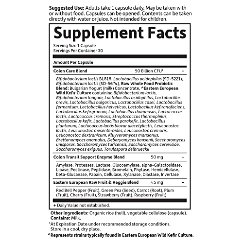 Garden of Life RAW Probiotics Colon Care Shelf Stable - 50 Billion CFU Guaranteed Garden of Life Au supplements