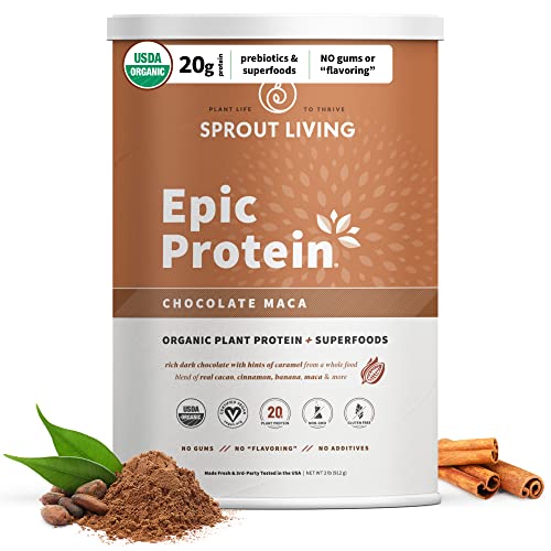 Sprout Living Epic Protein, Plant Based Protein & Superfoods Powder, Chocolate Maca Sprout Living Au supplements