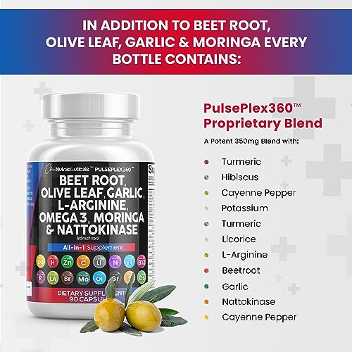Beet Root Capsules 6000mg Olive Leaf 6000mg Nattokinase 4000 FU Clean Nutraceuticals Au supplements