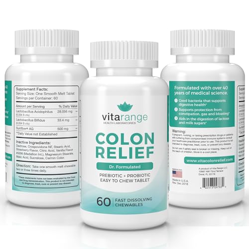 Colon Relief by VitaRange- Fast Constipation and Bloating Relief with Sunfiber Prebiotic Vita Range Au supplements