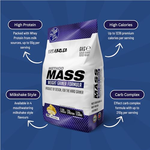 Out Angled Method Mass Gainer Powder, Tropical Banana, 6kg, 100 Scoops OUT ANGLED Au supplements
