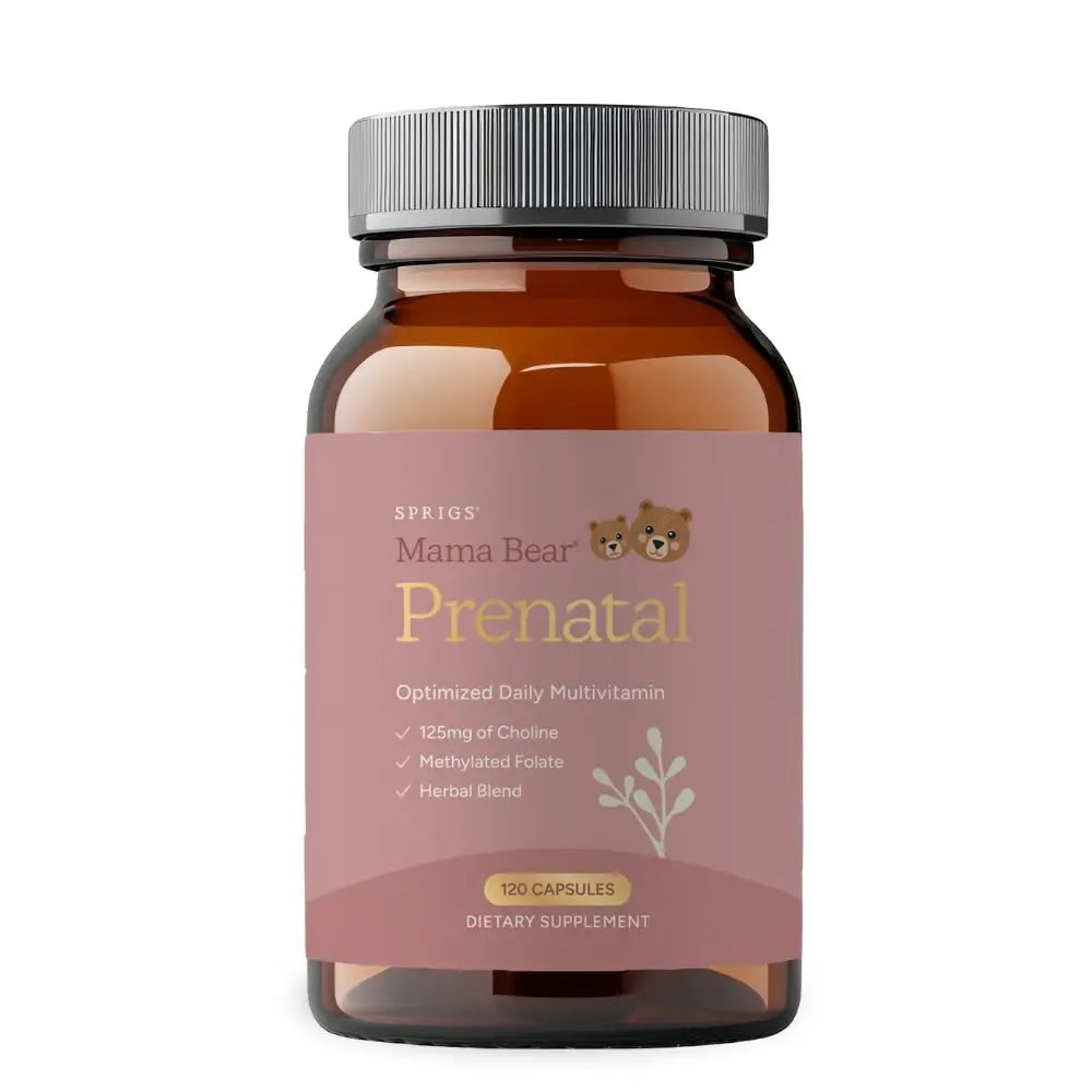 SPRIGS Mama Bear Prenatal Gold Multivitamin with Choline and Methylated Folate for Pregnancy Support Easy to Digest Prenatal Vitamins SPRIGS Au supplements