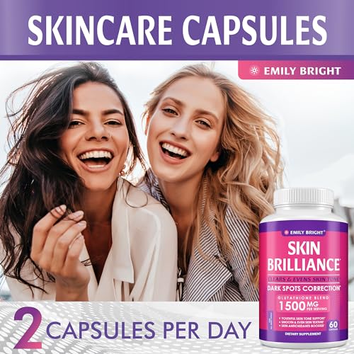 Glutathione Capsules - 1,500mcg Glutathione Supplement - Skin Tone Enhancer - Targets Emily Bright INC Au supplements