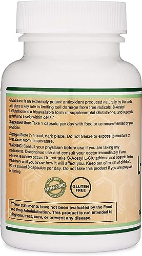 S-Acetyl L-Glutathione Capsules - 100mg, Manufactured and Tested in The USA, 60 Count Double Wood Supplements Au supplements