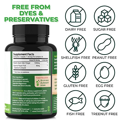 ForestLeaf - Apple Cider Vinegar Capsules with Cayenne Pepper Powder 1200mg ForestLeaf Au supplements