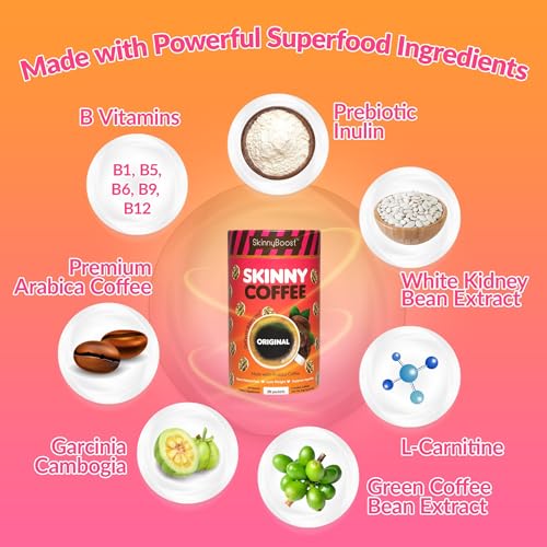 Skinny Boost Skinny Coffee- (Unflavored) Instant Sticks Made with Arabica Coffee, Garcinia SkinnyBoost Au supplements