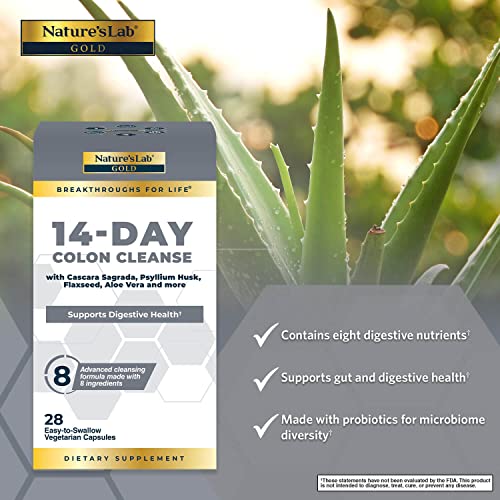 Nature's Lab Gold 14 Day Colon Cleanse* - Blend of Probiotics, Fiber, Flavonoids Nature's Lab Au supplements