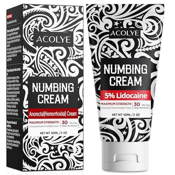 Acolye Numbing Cream Maximum Strength : 5% Lidocaine Topical Anesthetic - Extra Strength 5X Numbing with Menthol Arnica and Emu Oi (2 Fl Oz, Mint Flavor) Acolye Au supplements