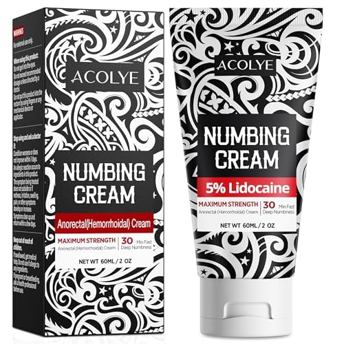 Acolye Numbing Cream Maximum Strength : 5% Lidocaine Topical Anesthetic - Extra Strength 5X Numbing with Menthol Arnica and Emu Oi (2 Fl Oz, Mint Flavor) Acolye Au supplements