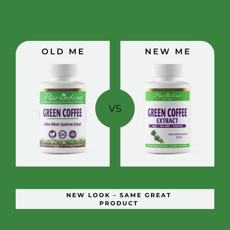 Paradise Herbs Green Coffee Bean, Vegan, Gluten Free, Non GMO, Active Whole Spectrum Paradise Herbs Au supplements