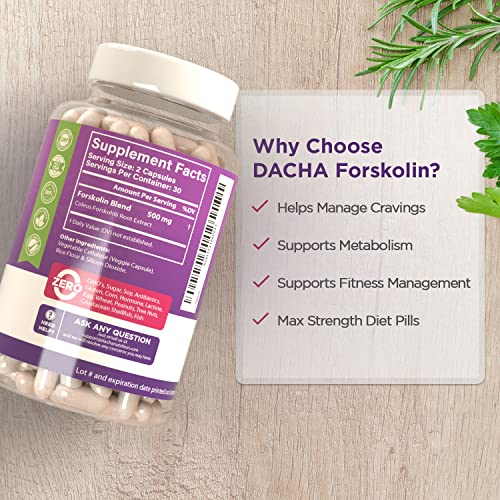 DACHA Natural Forskolin Max Strength Formula- 500mg Coleus Extract, Keto Diet Pills That DACHA Au supplements