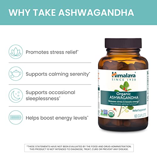 Himalaya Organic Ashwagandha, 60 Day Supply, Herbal Supplement for Stress Relief Himalaya Au supplements
