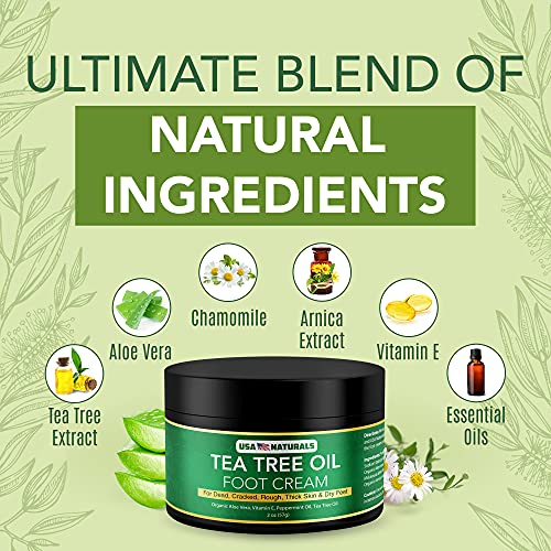 Tea Tree Oil Foot Cream For Dry Cracked Heels Repair - Natural Foot Cream For Dry Cracke USA Naturals Au supplements