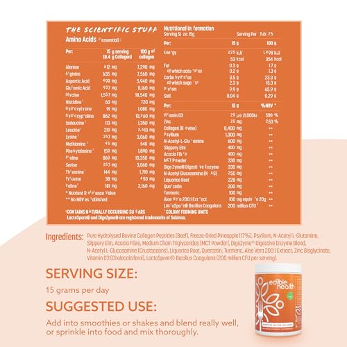 High Protein Edible Health Digestive Enzyme Protein Powder, Regenerative Collagen Supplements Edible Health Au supplements