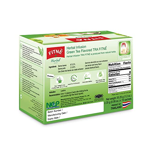 FITNE Green Tea Herbal Honey Lemon With Garcinia Senna Infusion Gentle Detox Cleanse FITNÈ Au supplements