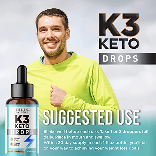 (3 Pack) K3 Keto Drops for Weight Loss - Fat Burner & Metabolism Booster | Advanced Keto ZELSO Au supplements