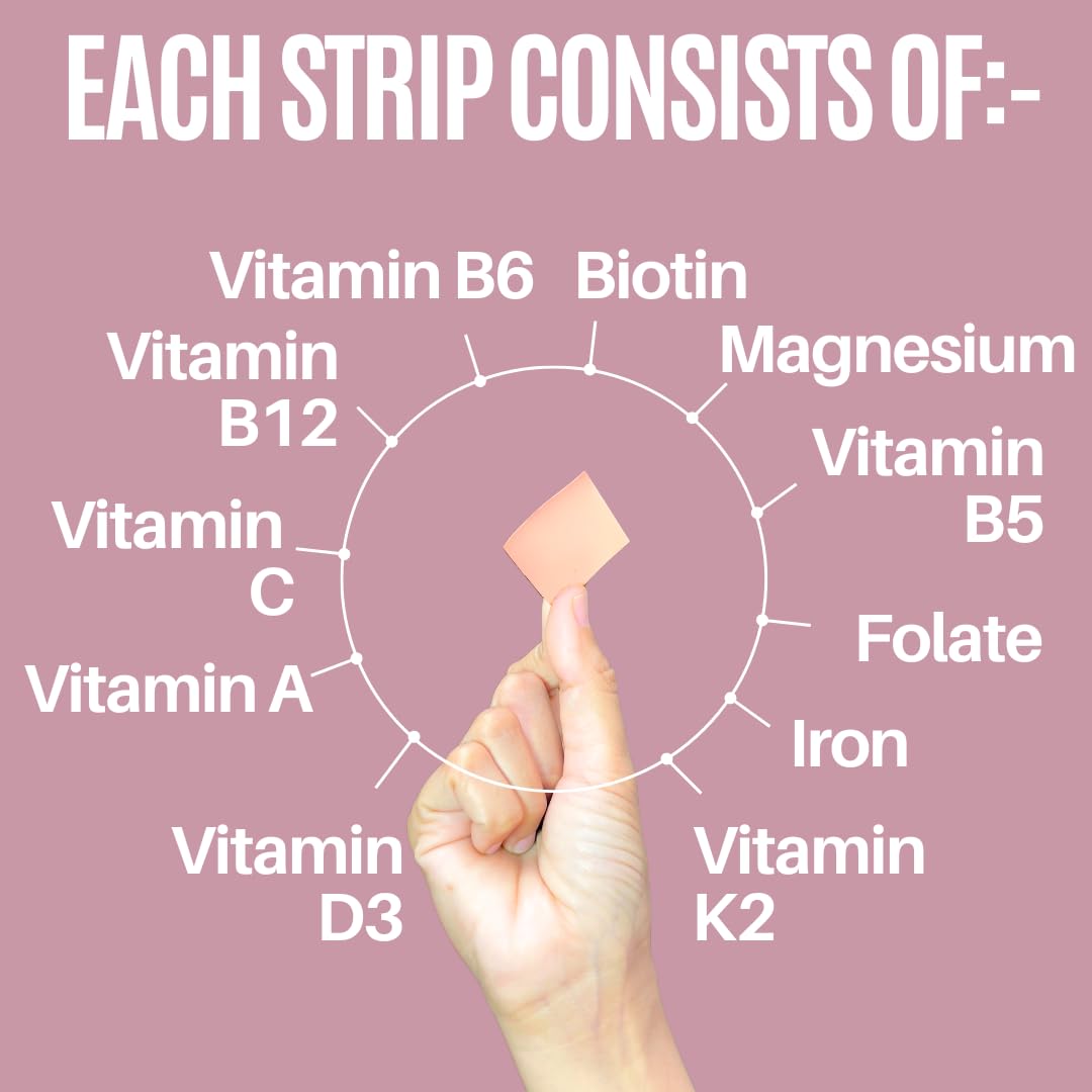 NutriHugs Daily Multivitamin Dissolving Strips - Vitamins A, B-Complex, C, D3 and K2 - 11 Essential Vitamins & Minerals - Vegan, Sugar-Free, Fast-Absorbing Oral Thin Film - Doctor-Founded - 30 Count MedHugs Au supplements