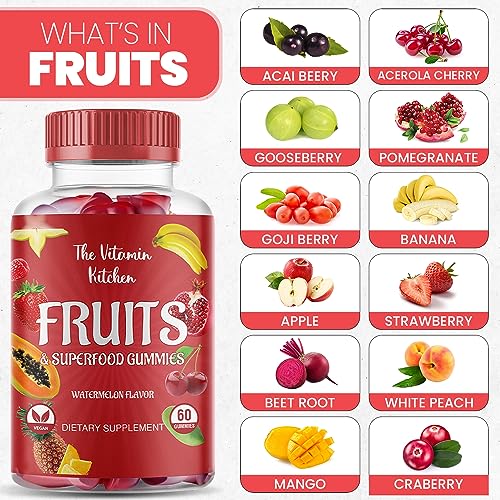 The Vitamin Kitchen Fruit and Veggies Gummies-120 Chews 60 Super Fruits The Vitamin Kitchen Au supplements
