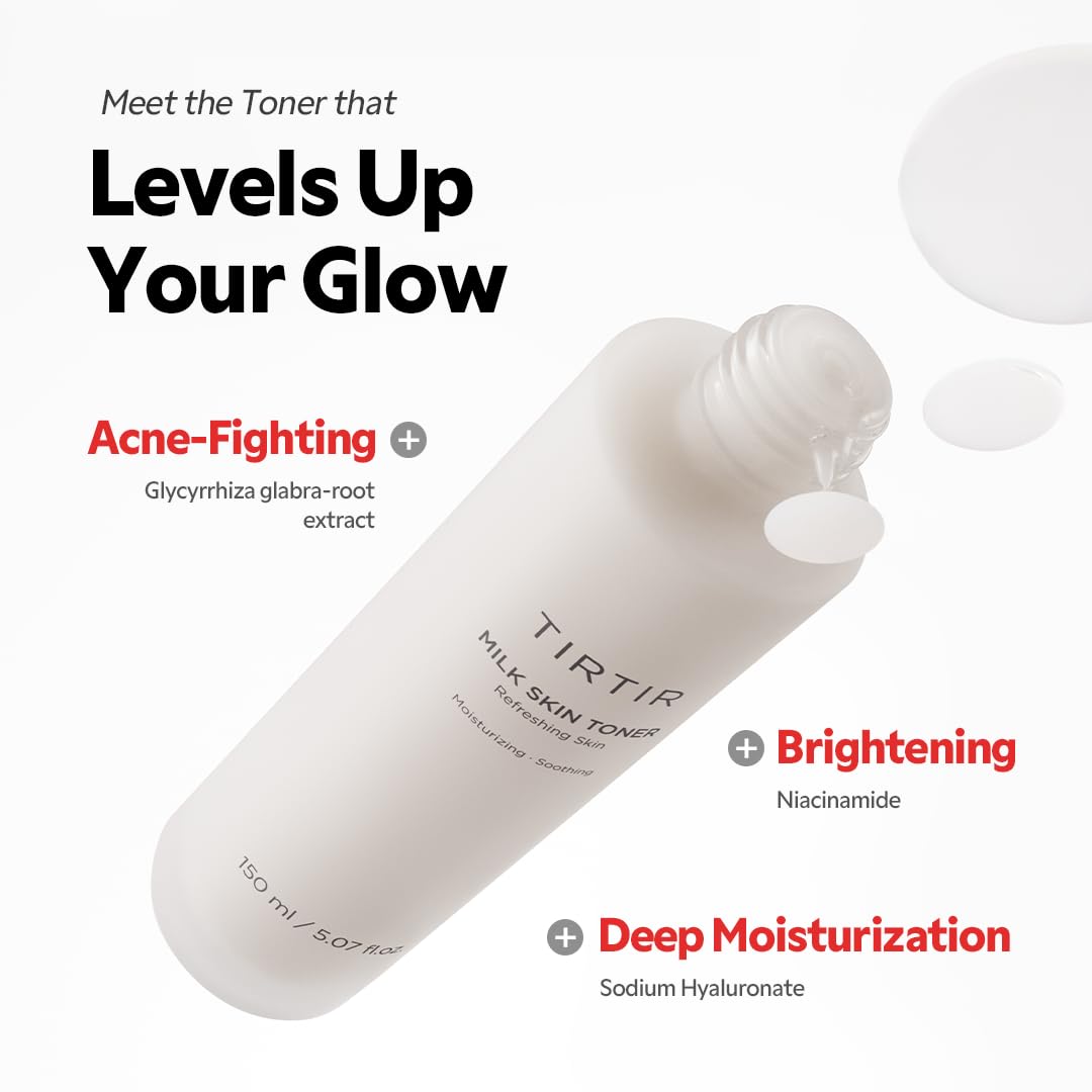 TIRTIR Milk Skin Rice Toner - Deep Moisturizing, Hydrating and Refreshing for face, Niacinamide, Ceramide, Rice Bran Extract, Nature-Oriented Ingredients, Korean Skin Care, Vegan, 150ml / 5.07 fl.oz. TIRTIR Au supplements