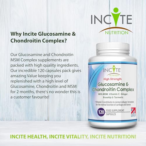 Glucosamine and Chondroitin High Strength Complex with MSM, Vitamin C, Ginge Incite Nutrition Au supplements