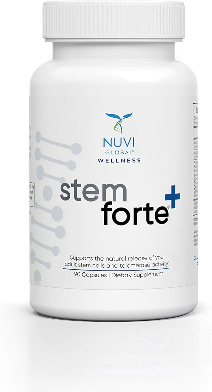 NuVi Global Stemforte Plus Stem Cell and Telomere Supplements – Cell Regeneration, Cell Growth & Telomere Support for Healthy Aging & Cellular Health – 90 Capsules for Men & Women NuVi Global Au supplements