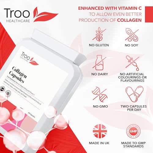 Troo Marine Collagen Supplement - 60 High Strength Capsules 1200mg Serving - Hydrolysed Marine Collagen Peptides with Vitamin C Troo Health Care Au supplements