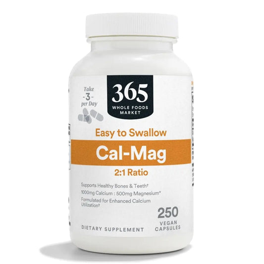 365 by Whole Foods Market, Cal-Mag 2:1 Ratio, Easy-to-Swallow Vegan Capsules, 250 Count 365 by Whole Foods MarketAU supplements
